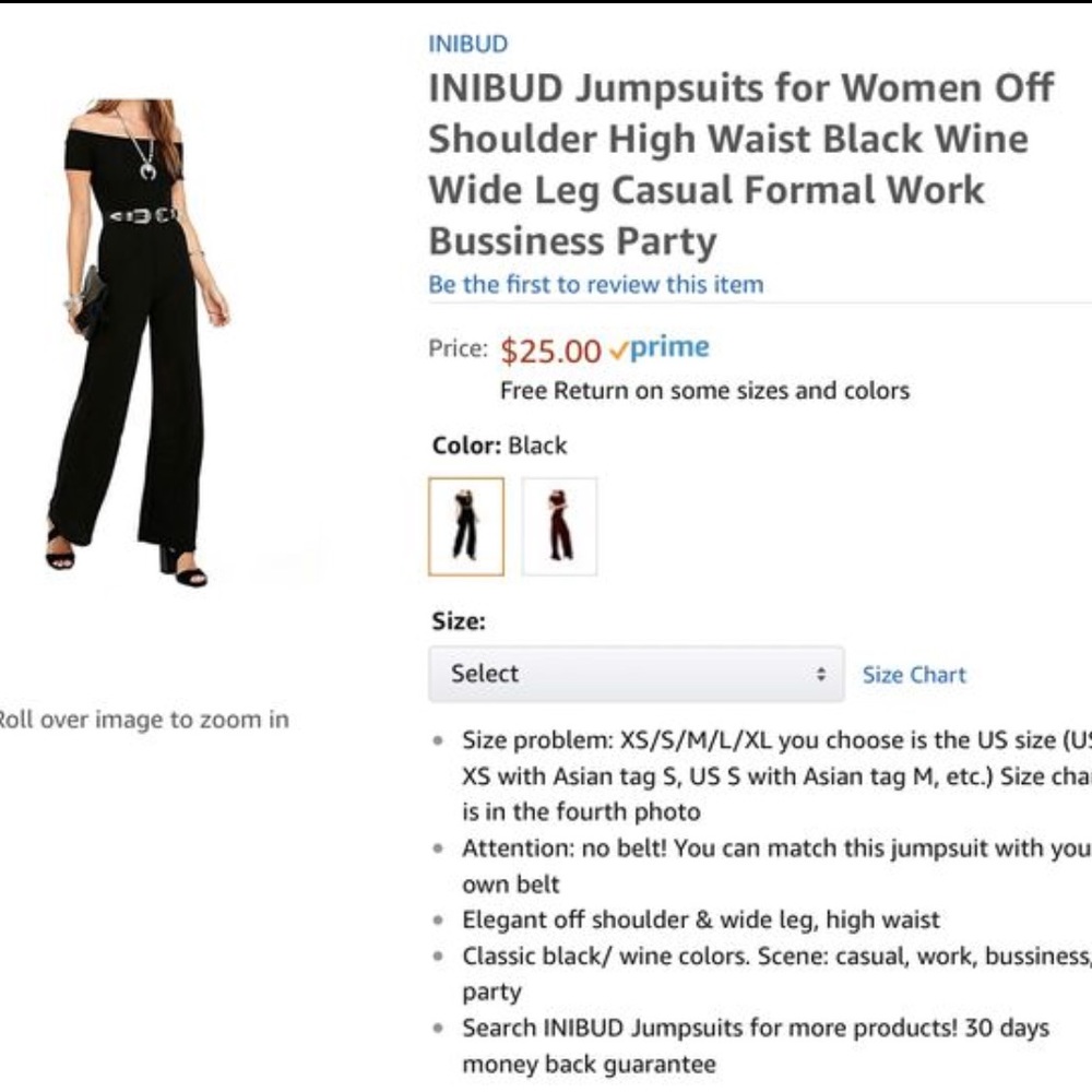 Jumpsuit black off the shoulders NEW*** NEVER USED